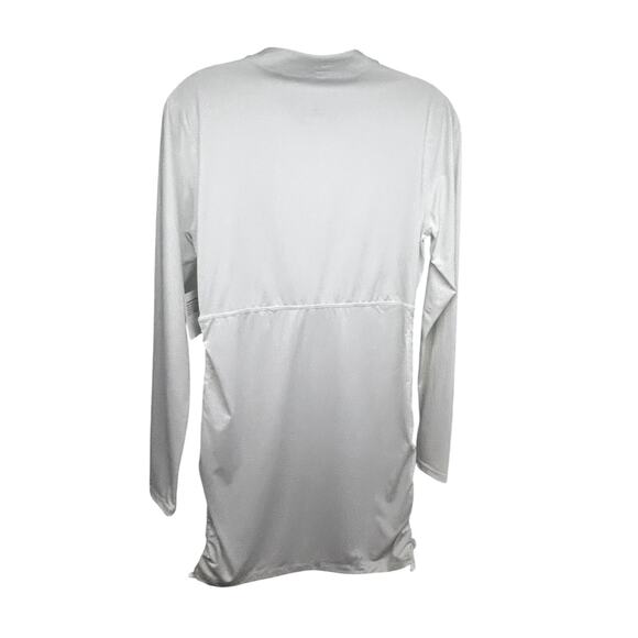 Athleta Womens White Half Zip Ruched Guard Athleisure Long Top Shirt Medium New - Picture 2 of 11